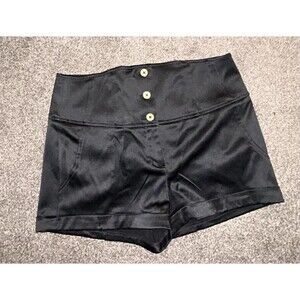 Express Design Studio Black Satin High Waist Corset Sailor Shorts Size 12